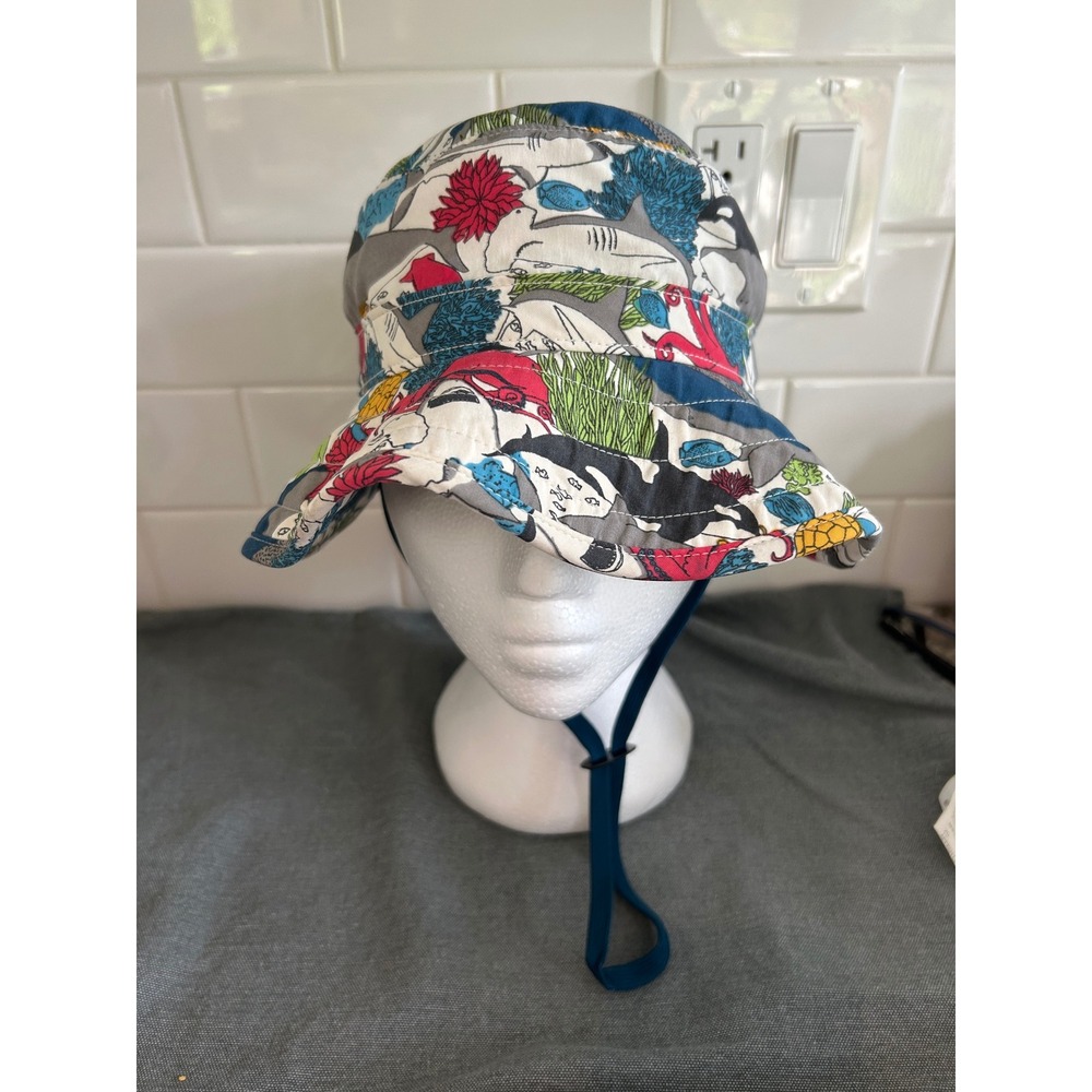 Kids‎ Bucket Sun Hat Ocean Animals Print Chin Strap Outdoor Play